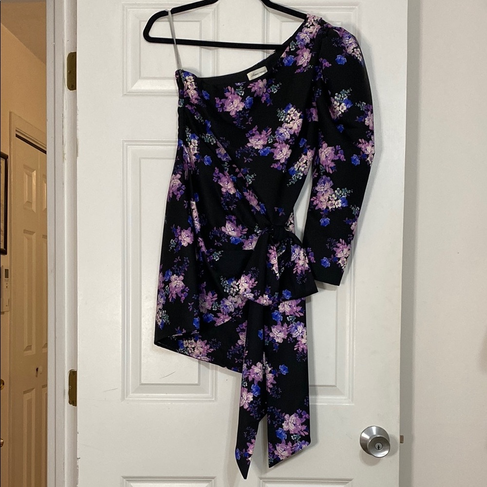 Lovers + Friends Black and Purple Floral Dress